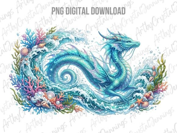 Download Watercolor Ocean Wave Water Dragon PNG - Ocean Collection