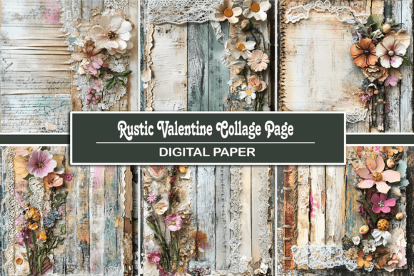 Download Rustic Valentine Collage Page - Rustic valentine Collection