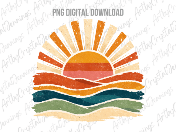Download Vintage Sea Retro Ocean Sun Summer PNG - Ocean Collection