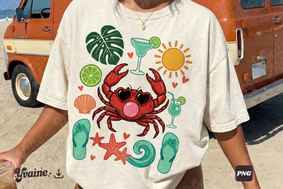 Download Funny Summer Crab Coastal Beach SVG PNG - Beach svg Collection