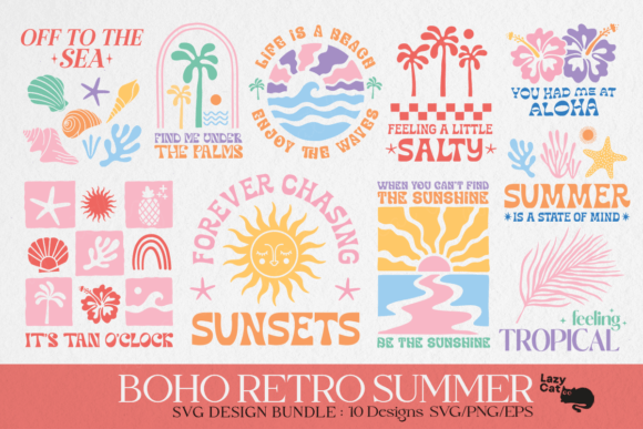 Download Boho Retro Summer Beach SVG Bundle - Beach svg Collection