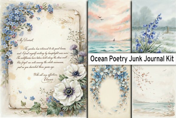 Download Ocean Poetry Junk Journal Kit - Ocean Collection