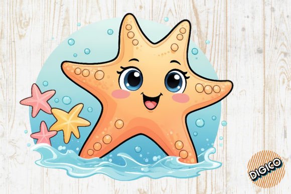 Download Cute Cartoon Ocean Sea Star Illustration - Ocean Collection