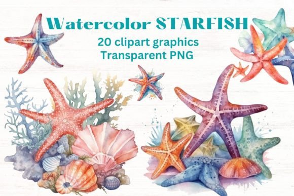 Download Watercolor Ocean Starfish Clipart X20 - Ocean Collection