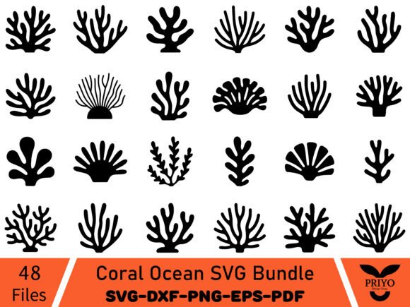 Download Coral Ocean SVG Bundle, Coral Silhouette - Ocean Collection