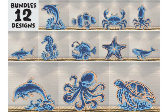 Download Ocean Animals Laser Cut SVG - Marine - Ocean Collection