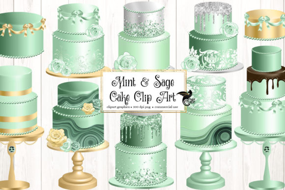 Download Mint and Sage Cakes Clip Art - Clip art Collection