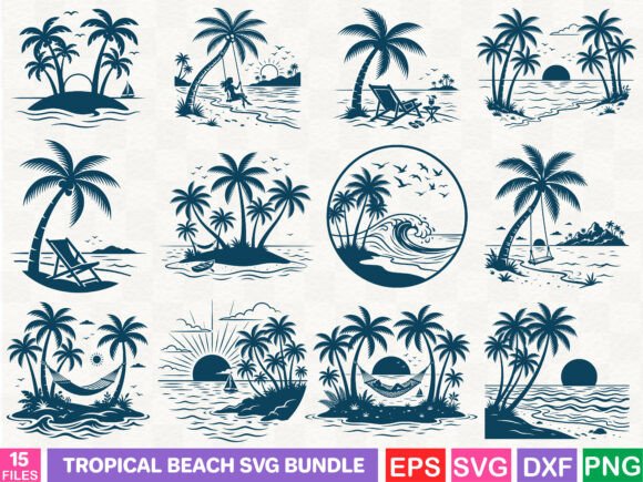 Download Tropical Beach SVG Bundle - Beach svg Collection